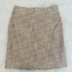 Ann Taylor Neutral Tweed Pencil Skirt - Taupe